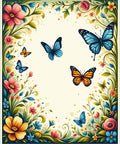 Floral Meadow Butterfly Garden Design Rug