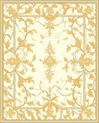 Classic Floral Vine Border Rug