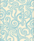 Teal Swirl Patterned Classic Rug