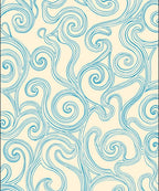 Teal Swirl Patterned Classic Rug