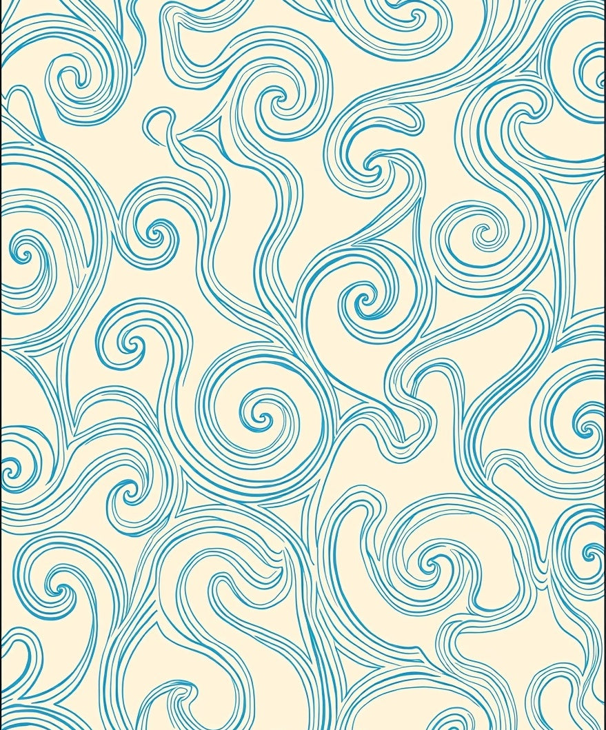 Teal Swirl Patterned Classic Rug