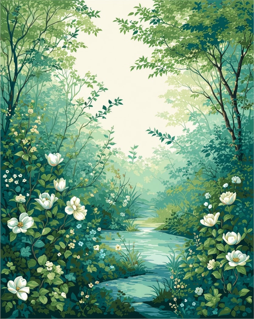 Enchanted Forest Floral Path Rug
