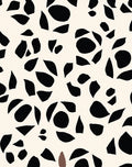 Abstract Black White Organic Shapes Rug