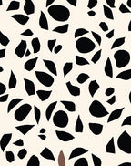 Abstract Black White Organic Shapes Rug