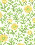 Yellow Daisy Botanical Illustration Rug