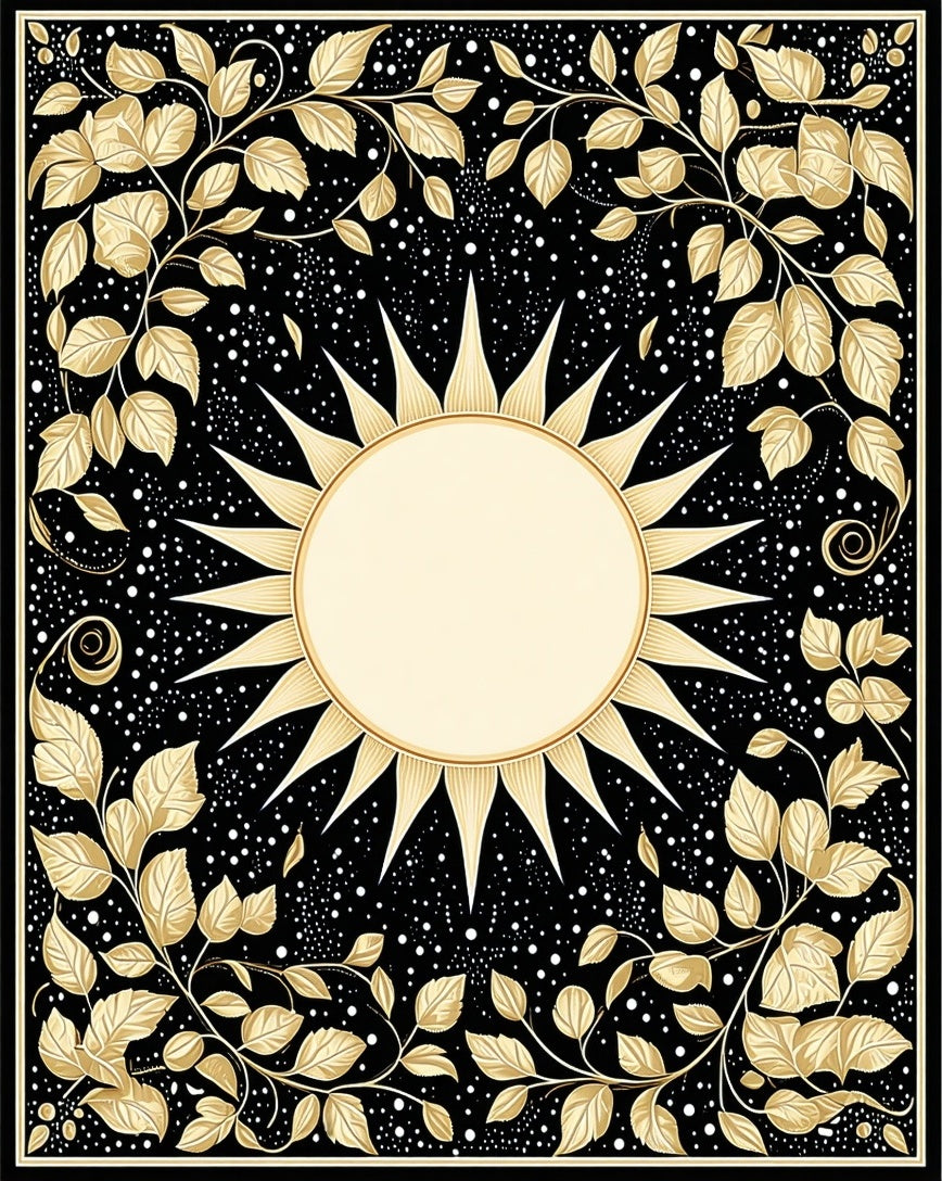 Celestial Golden Sun Foliage Rug