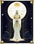 Celestial Oracle Geometric Gold Rug