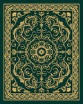 Golden Scroll Floral Pattern Rug