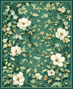 Classic Floral Vine Leaf Pattern Rug