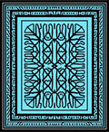 Bold Abstract Bunny Pattern Blue Rug