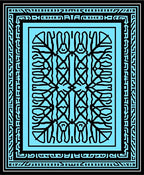 Bold Abstract Bunny Pattern Blue Rug