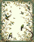 Birds Amidst Foliage And Branches Rug
