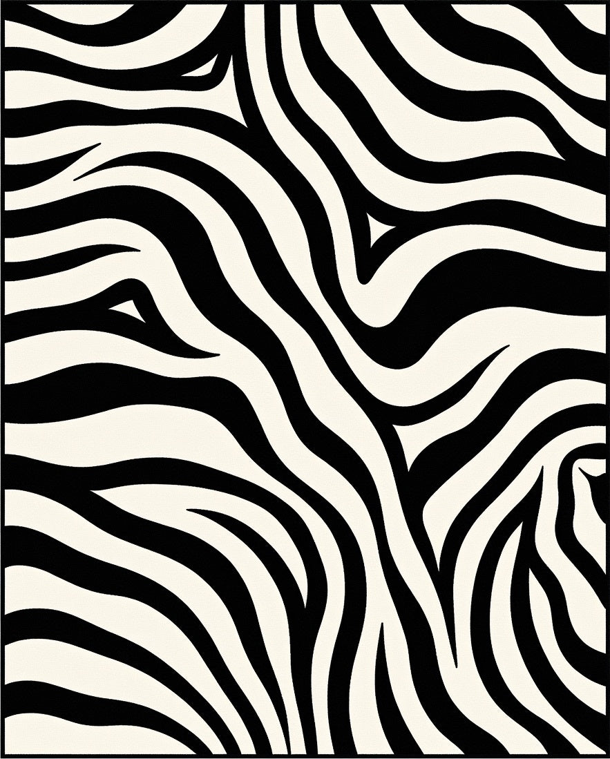 Bold Black White Zebra Stripes Rug