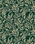 Elegant Cream Green Botanical Pattern Rug