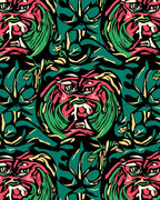 Bold Abstract Face Pattern Rug