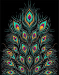 Vibrant Peacock Feather Pattern Design Rug