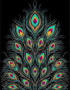 Vibrant Peacock Feather Pattern Design Rug