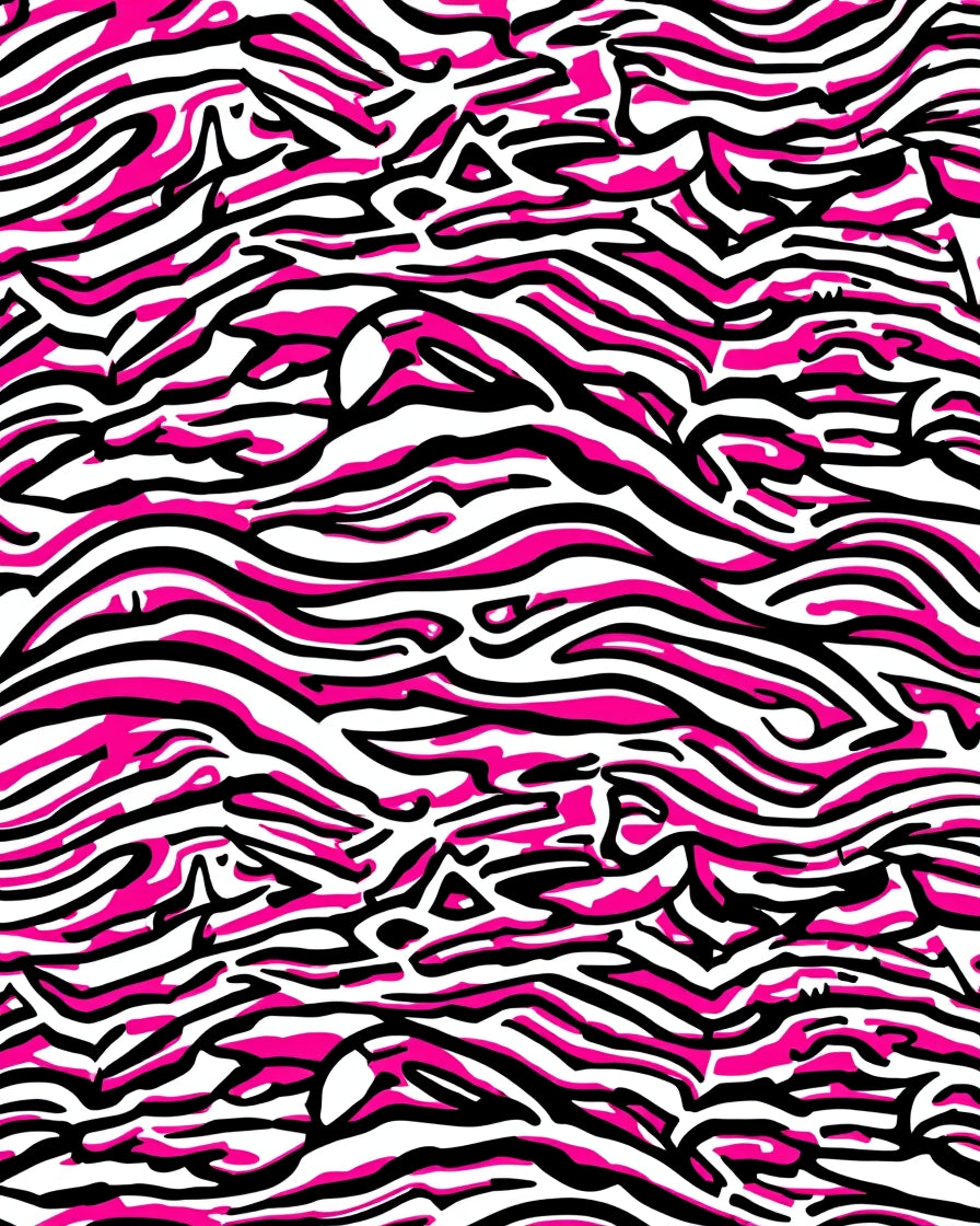 Vibrant Pink Zebra Stripes Pattern Rug