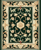 Ornate Floral Vine Persian-Inspired Rug