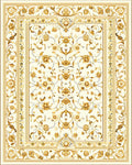 Golden Floral Bordered Rectangular Design Rug