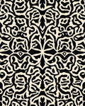 Bold Black Ivory Organic Pattern Rug