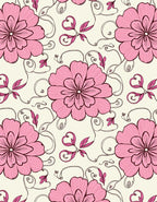 Enchanting Pink Floral Garden Pattern Rug