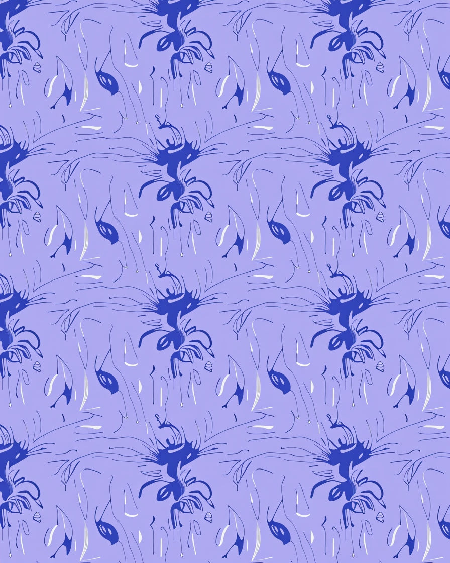 Abstract Floral Ink Sketch Rug