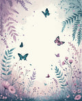Pastel Floral Butterfly Garden Design Rug