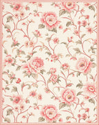 Vintage Floral Vines Cream Rug