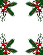 Christmas Holly Berry Festive Border Rug