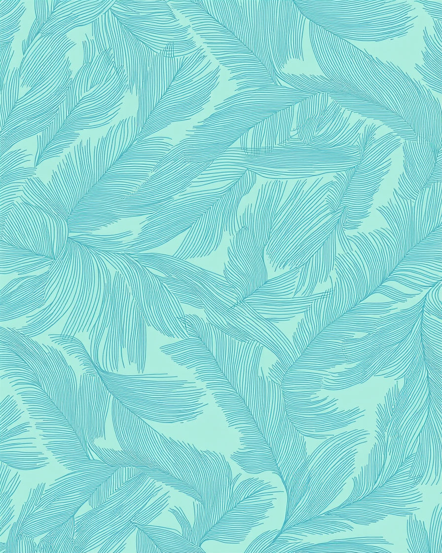 Light Blue Feather Pattern Design Rug