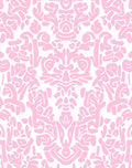 Whimsical Pink Abstract Damask Pattern Rug