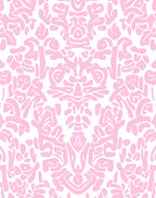 Whimsical Pink Abstract Damask Pattern Rug