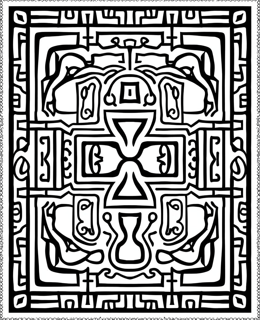 Bold Abstract Geometric Animal Forms Rug