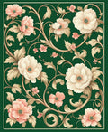 Elegant Floral Swirl Pattern Rug