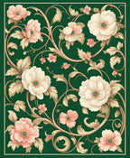Elegant Floral Swirl Pattern Rug