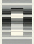 Modern Black White Striped Geometric Rug