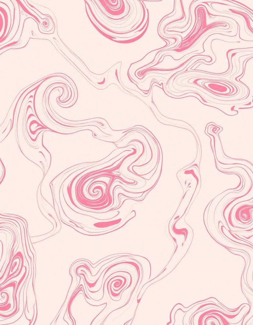 Soft Pink Swirl Marble Pattern Rug