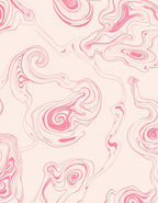 Soft Pink Swirl Marble Pattern Rug