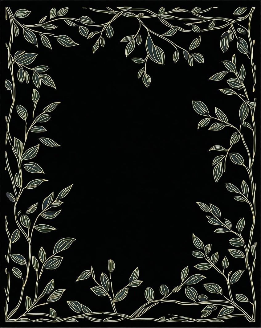 Botanical Vine Decorative Border Rug