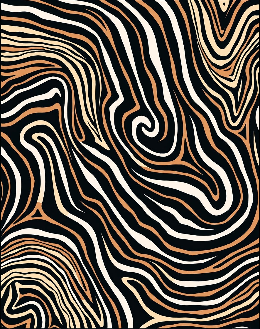 Bold Zebra Print Swirl Pattern Rug