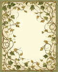Vine Leaf Swirl Art Nouveau Rug