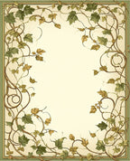 Vine Leaf Swirl Art Nouveau Rug