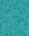 Teal Leaf Pattern Design Rug