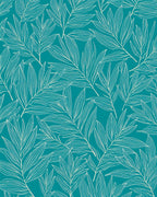 Teal Leaf Pattern Design Rug