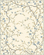Blossom Branches On Cream Background Rug