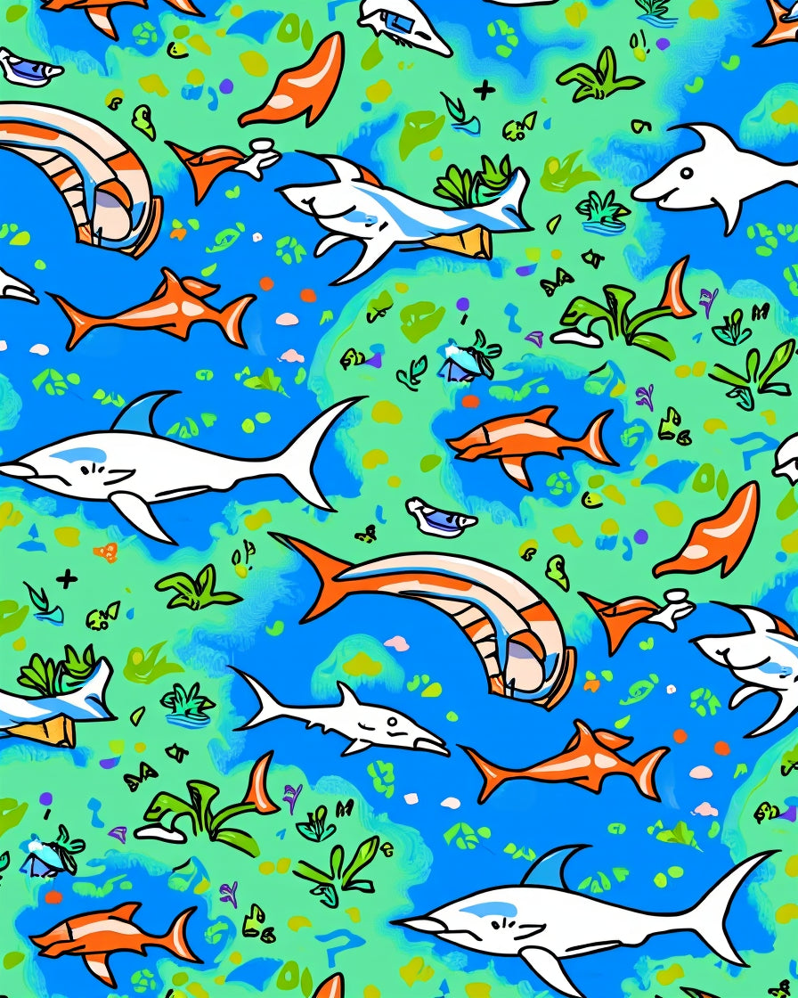 Playful Sea Creatures Marine Design Rug