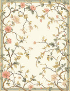 Delicate Floral Vine Pattern Rug