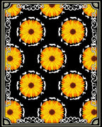 Vibrant Yellow Floral Pattern Rug