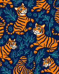 Vivid Tiger Floral Pattern Design Rug